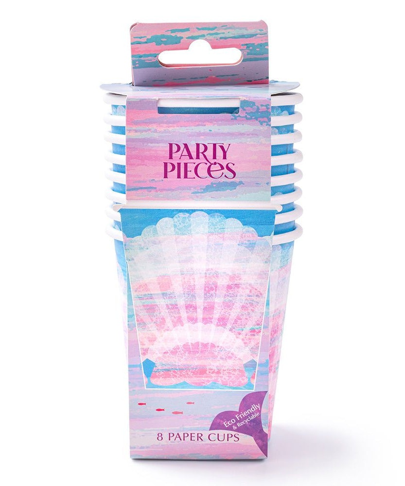 Party Pieces - Deniz Kızı 8li Parti Karton Bardakları-Dinossi