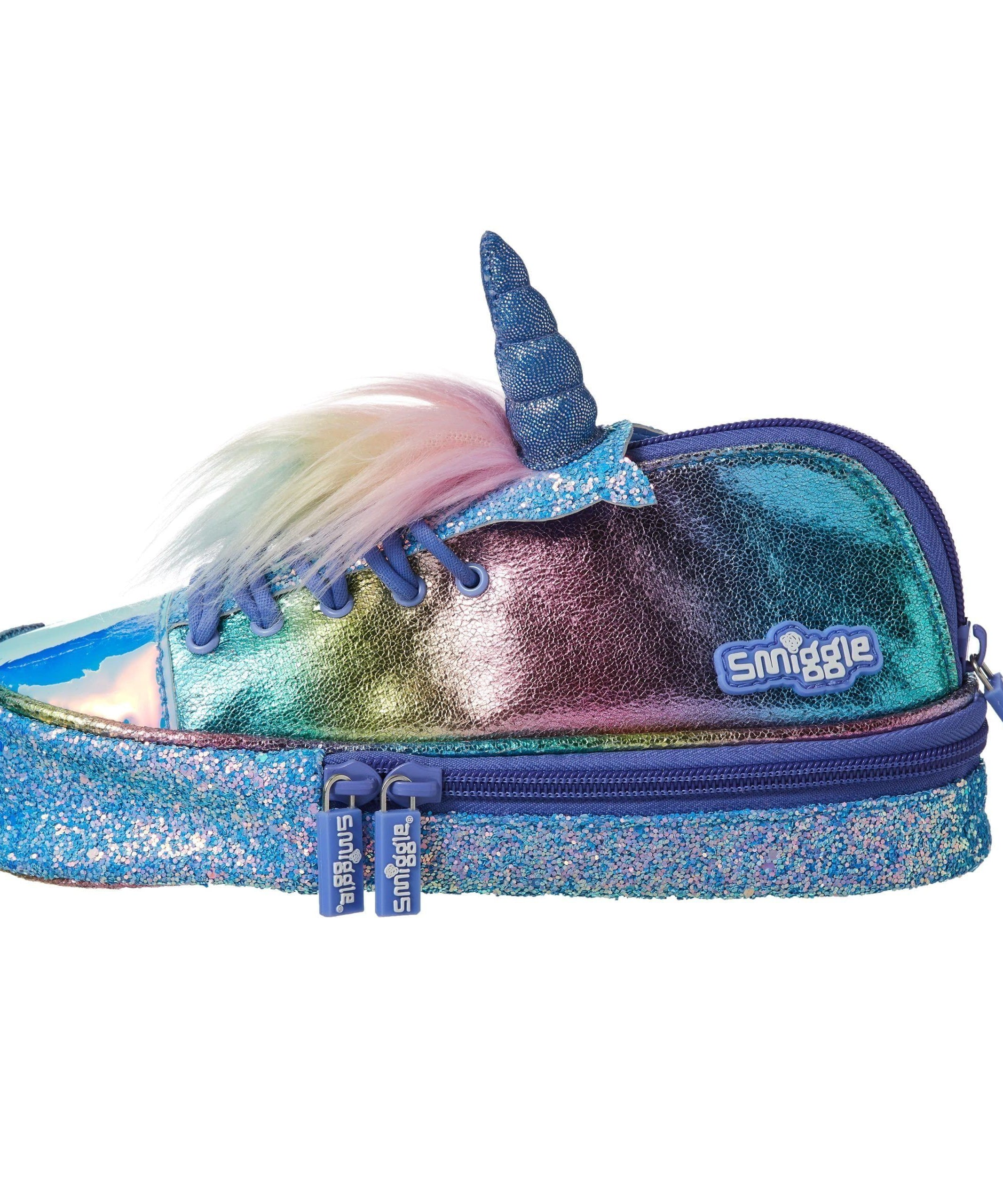 Smiggle - Ayakkabı Mor Unicorn Boynuzlu Kalem Kutusu-Dinossi