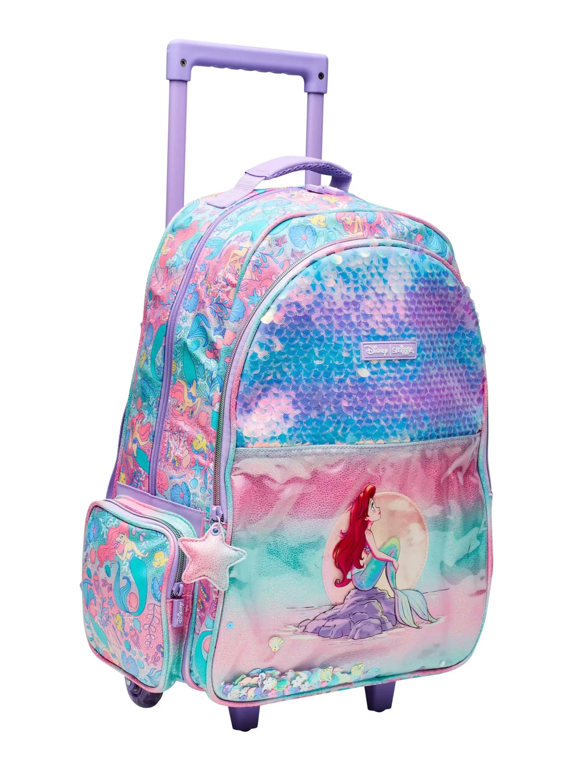 Smiggle - Disney Prinsesa na May Gulong na Bag na may Ilaw