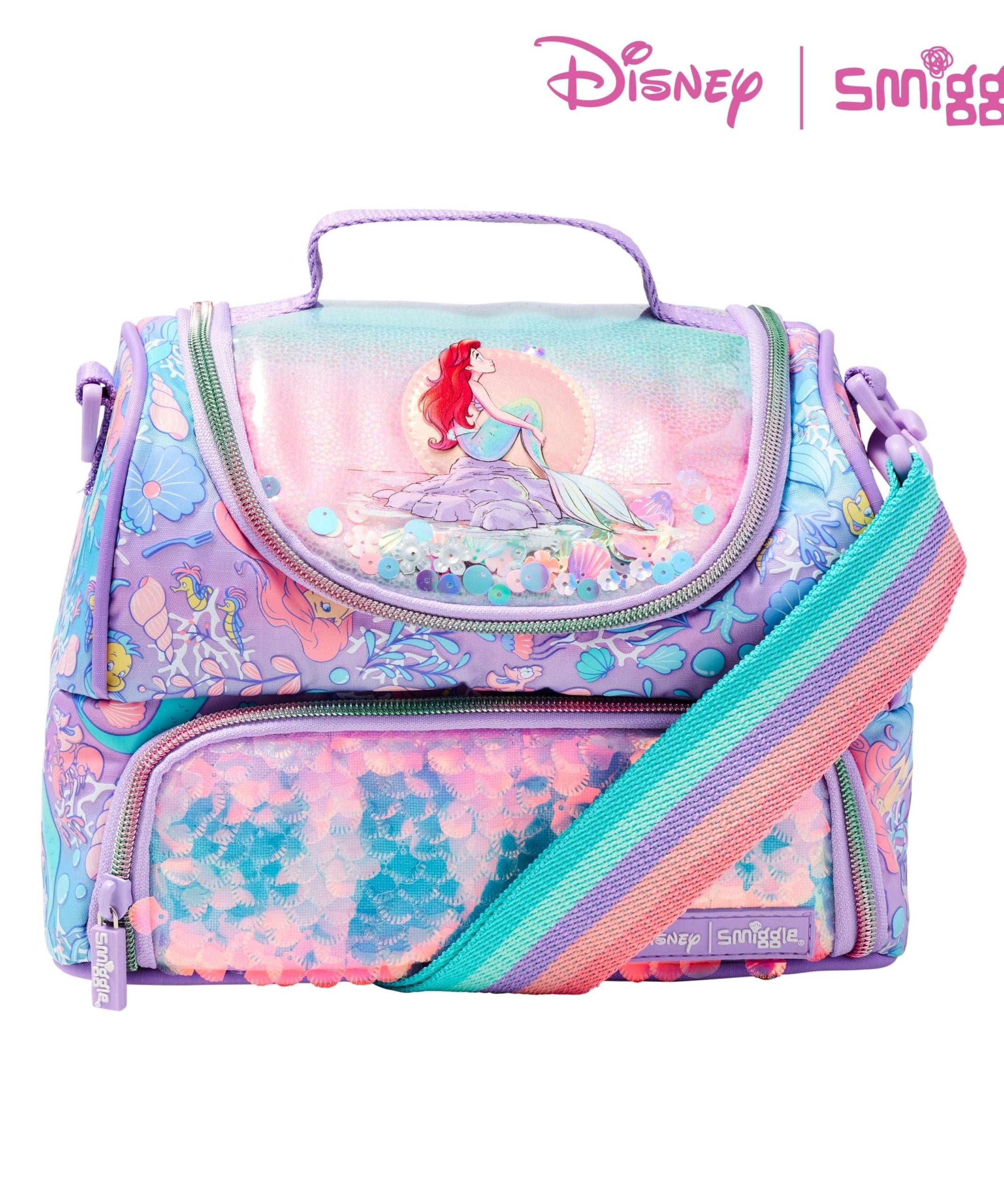 Smiggle - Disney Princess Na May Hawakan na Double Layer Lunch Bag