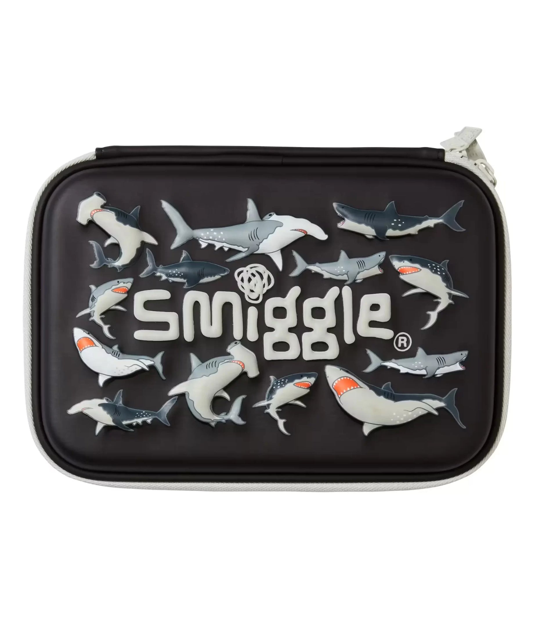 Smiggle – Drift Hardtop Shark Doppel-Federmäppchen