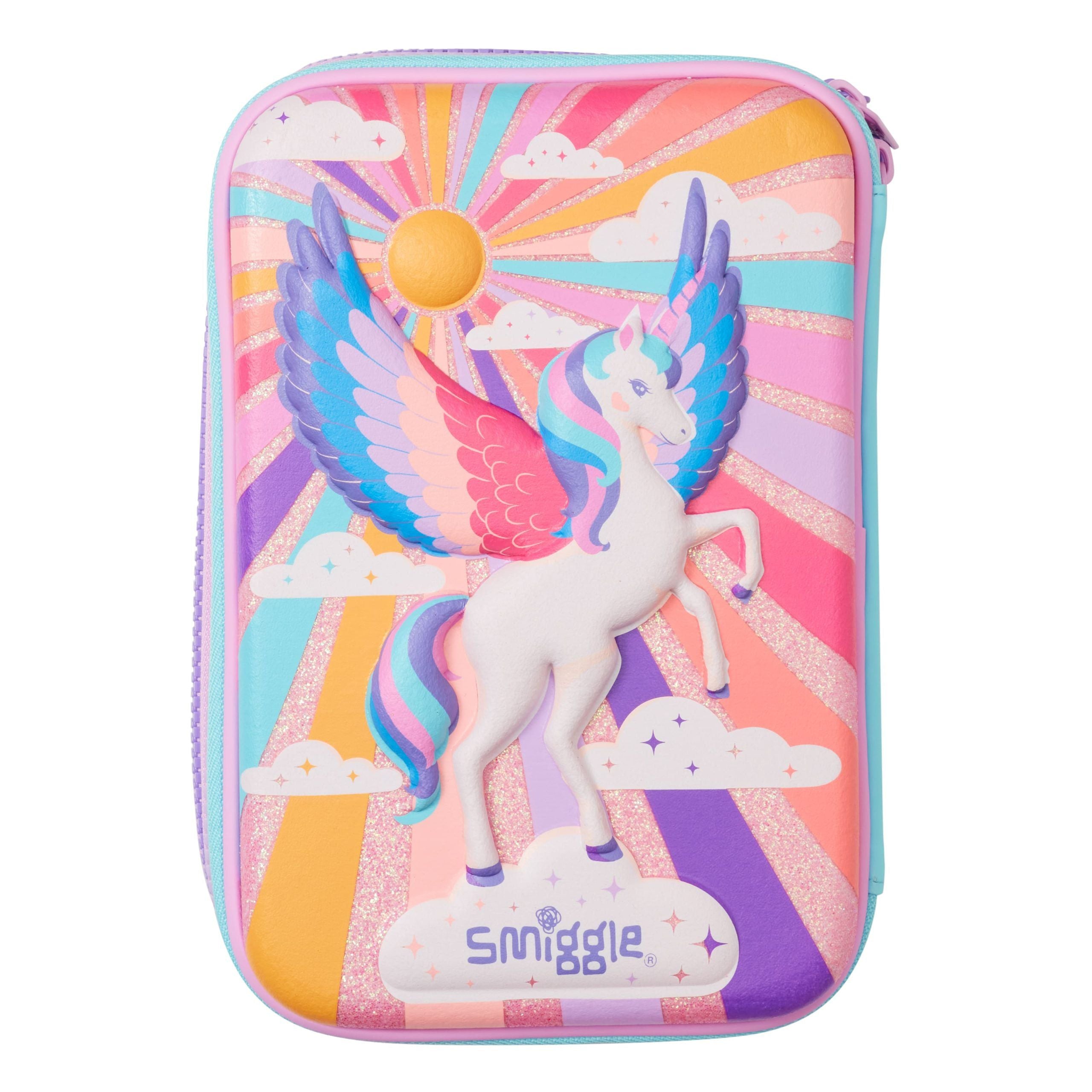 Smiggle - Moonlit Üçlü Hardtop Kalem Kutusu-Dinossi