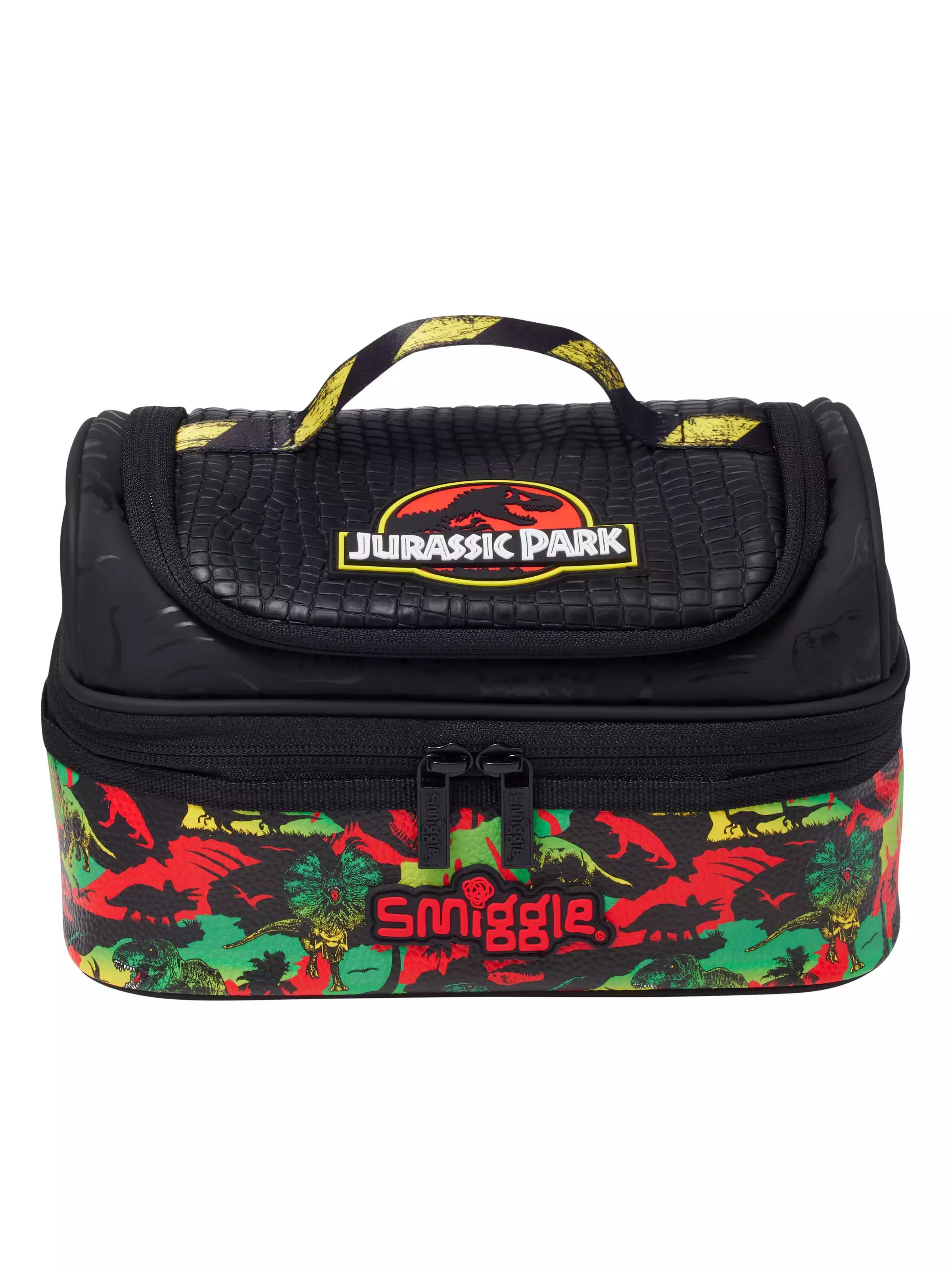 Smiggle - Jurassic Park Çift Katlı Beslenme Çantası-Dinossi