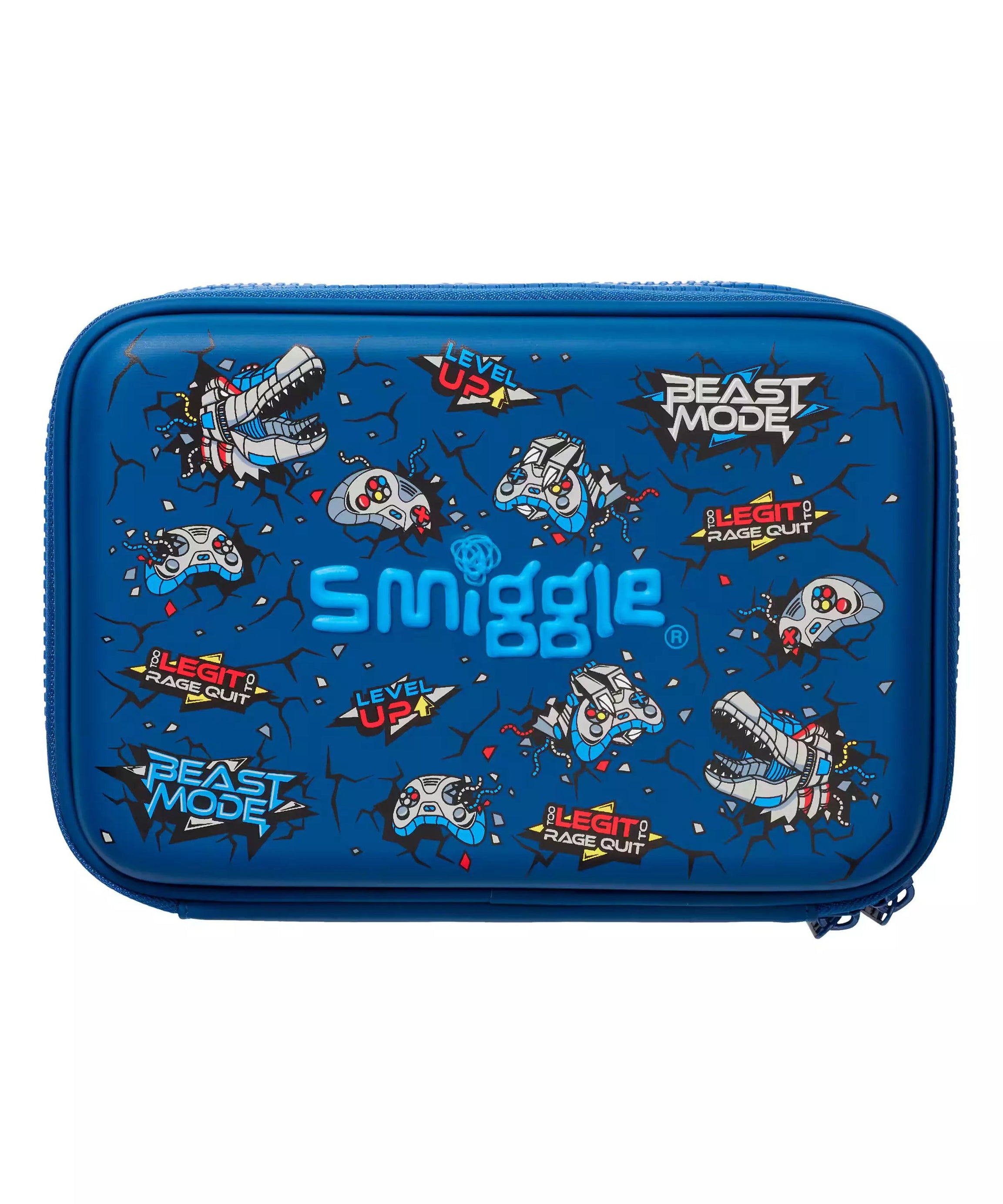 Smiggle - Fly High İki Gözlü Hardtop Kalem Kutusu-Dinossi