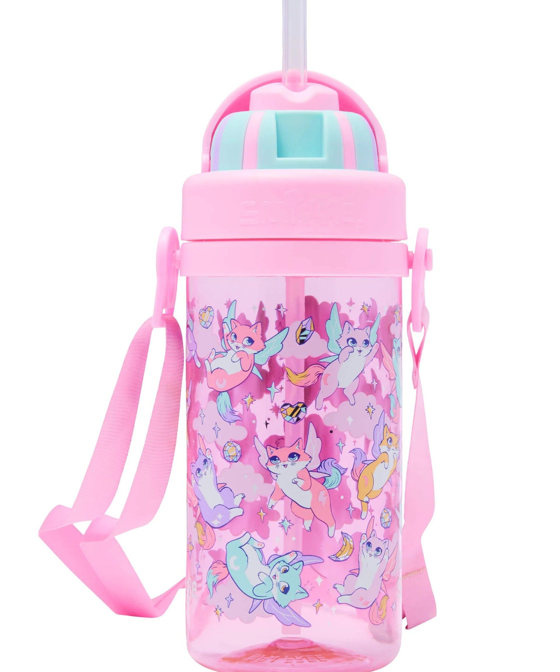 Smiggle - Happy Tales BPAsız 400ML Gizli Pipetli Suluk-Dinossi