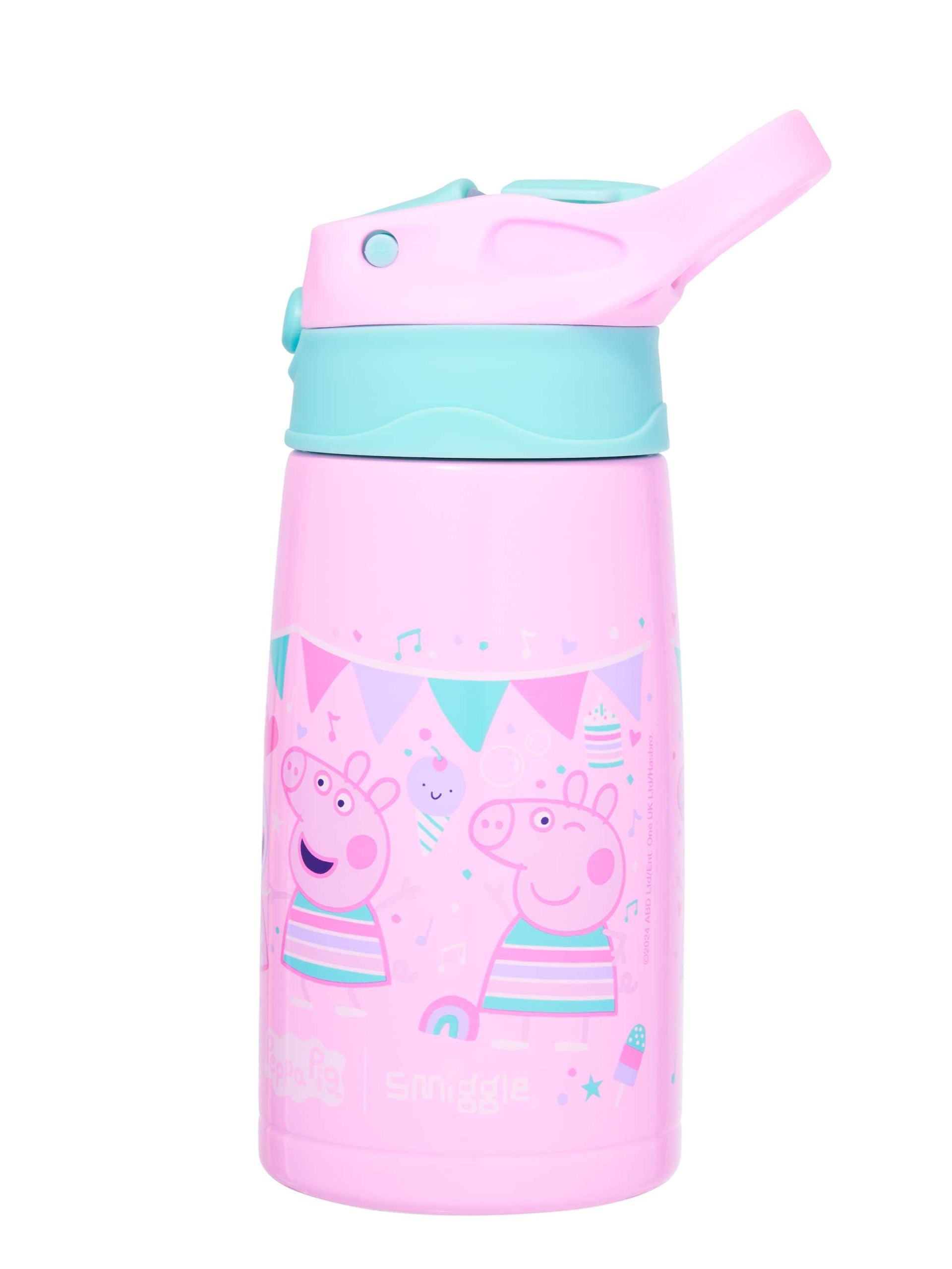 Smiggle - Peppa Pig 400ML Paslanmaz Çelik Otomatik Matara-Dinossi