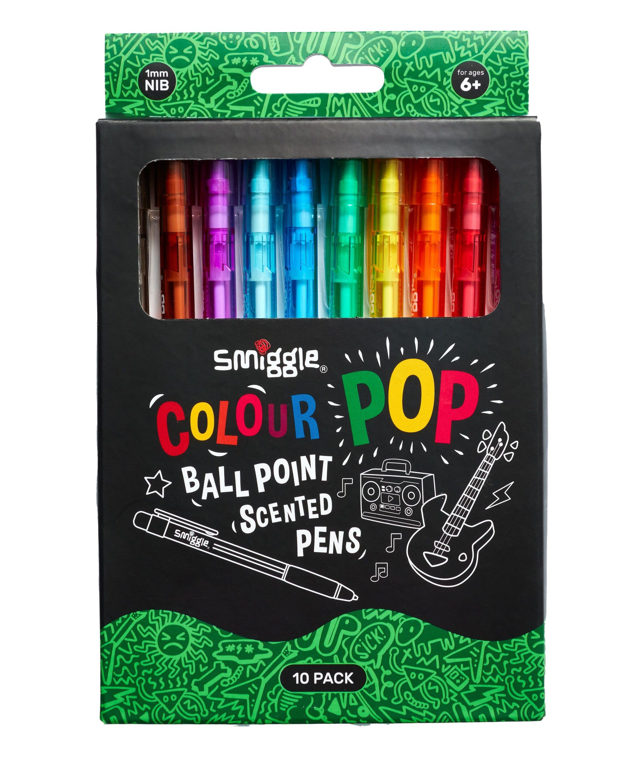 Smiggle - Renkli Pop Tükenmez Kokulu Kalemler X10-Dinossi