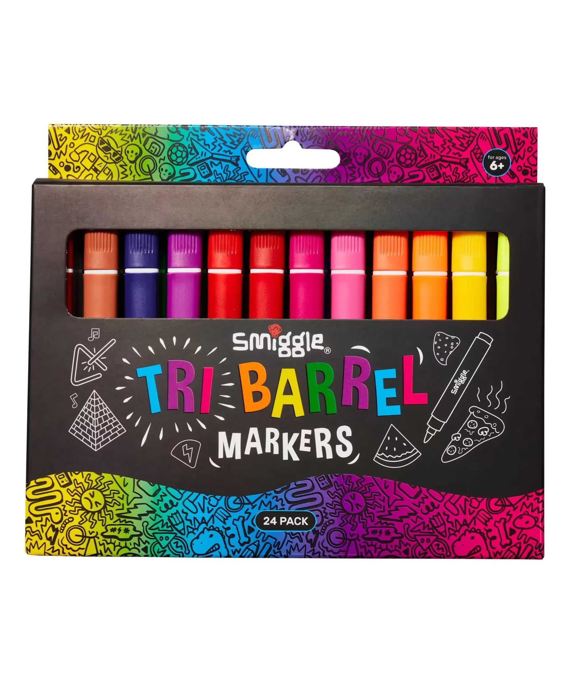 Smiggle - Üçgen Highlighter İşaretleyici Paketi X24-Dinossi