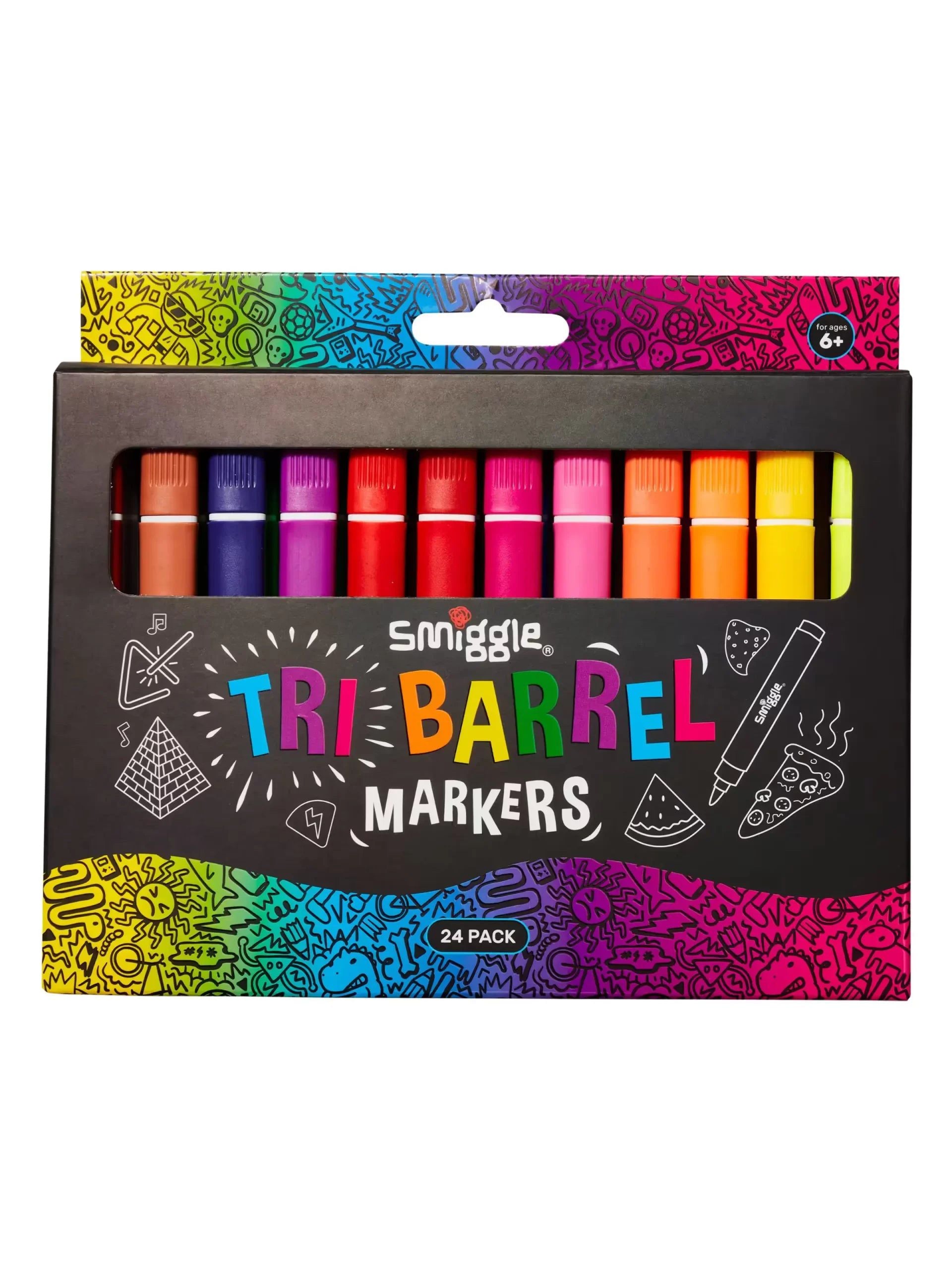 Smiggle - Üçgen Highlighter İşaretleyici Paketi X24-Dinossi