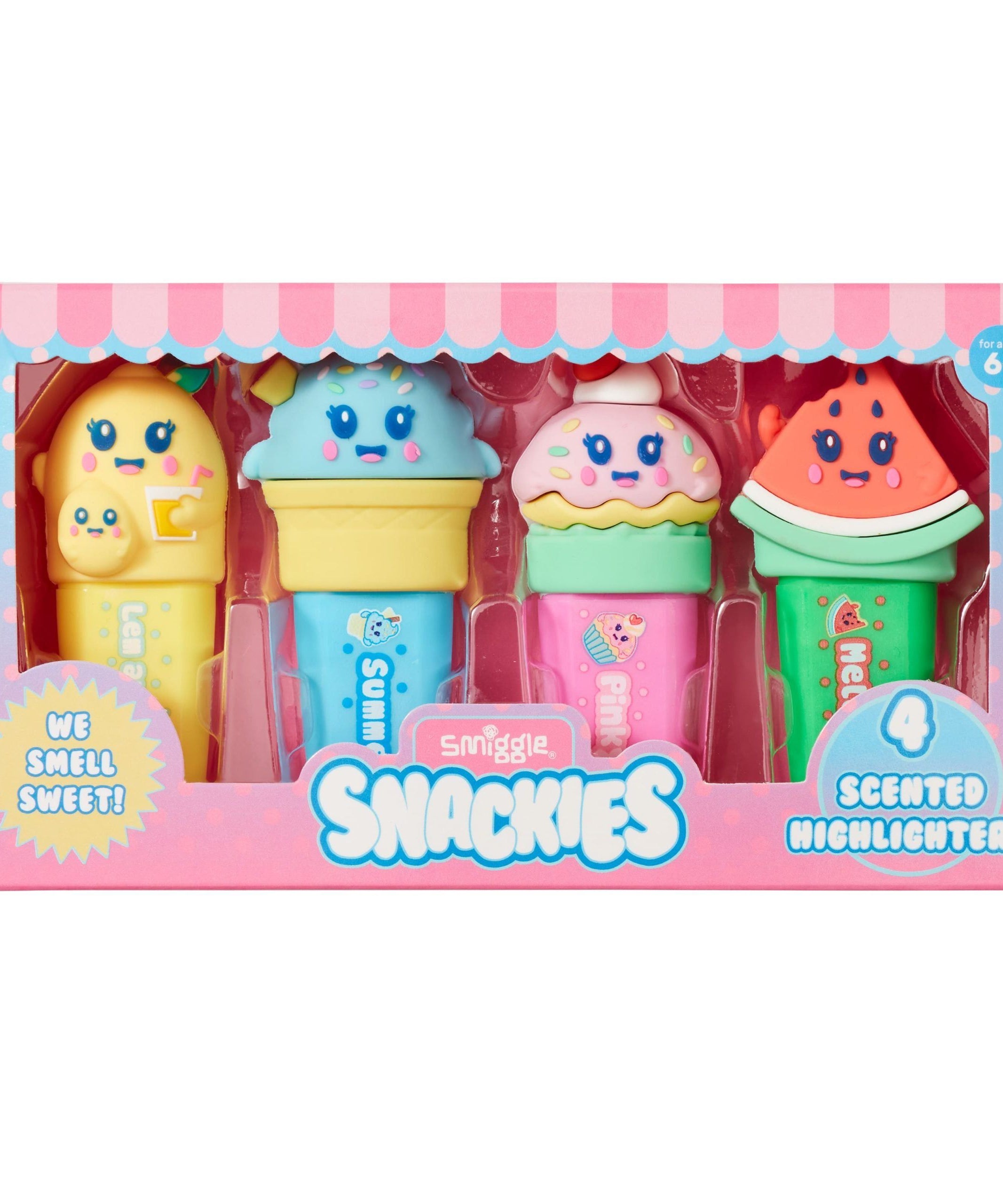 Smiggle - Snackies Fosforlu Kalem Paketi X4-Dinossi