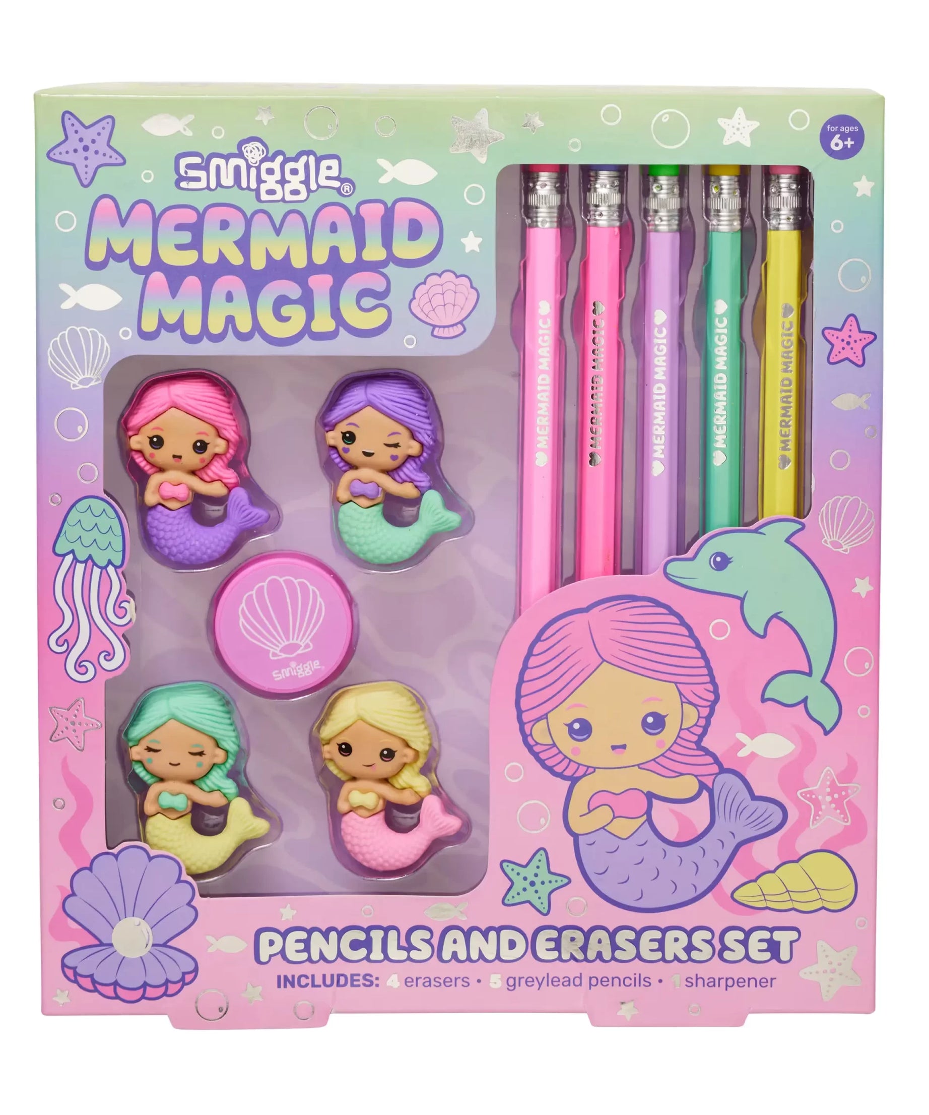 Smiggle - Mermaid Silgi ve Kalem Seti