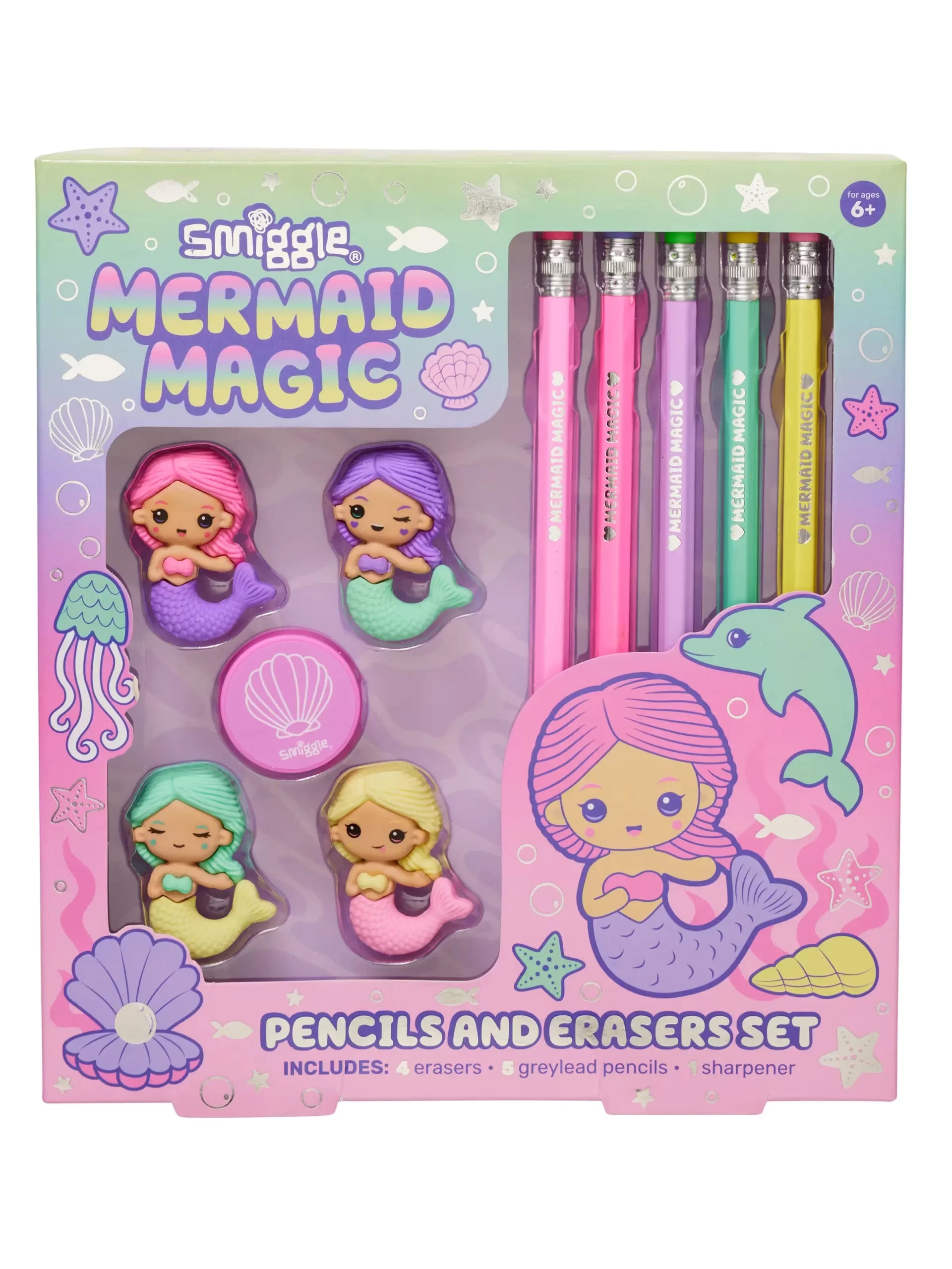 Smiggle - Mermaid Silgi ve Kalem Seti