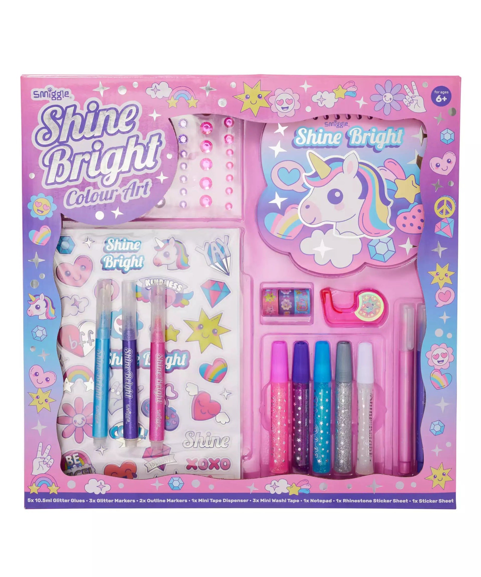 Smiggle - Shine Bright Resim Tasarım ve Sanat Seti-Dinossi