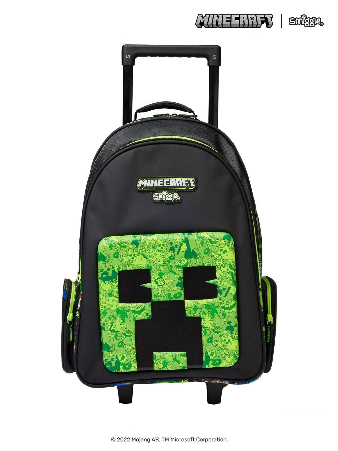 Smiggle - Minecraft Rolling Lighted Wheeled Backpack