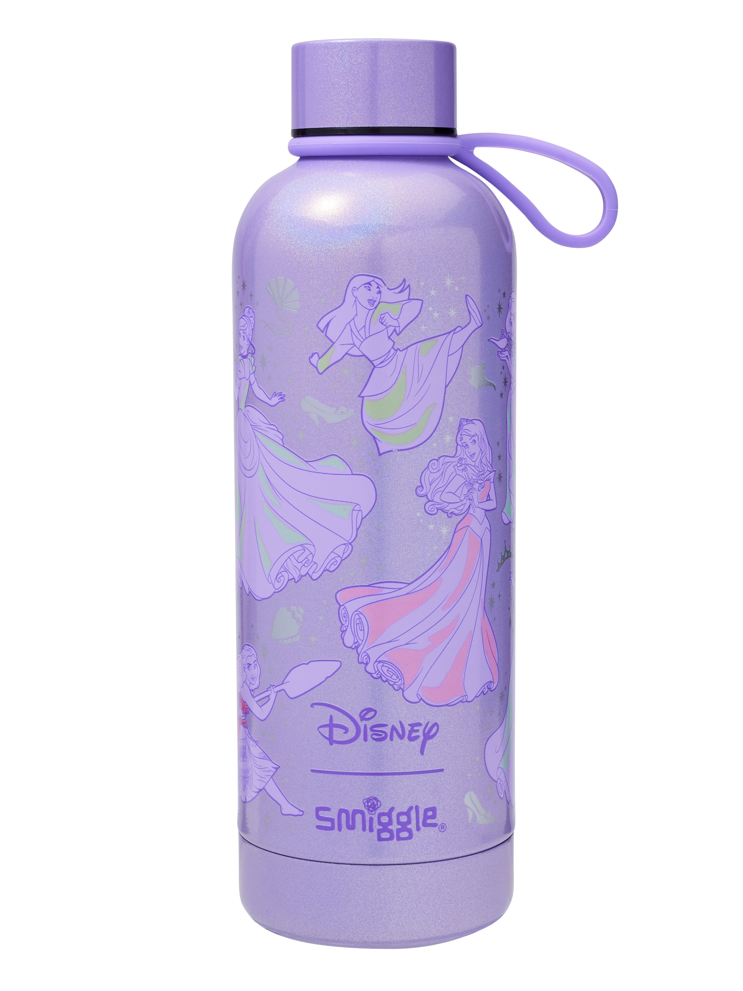 Smiggle - Disney Botella de Acero Inoxidable Aislada de Princesa