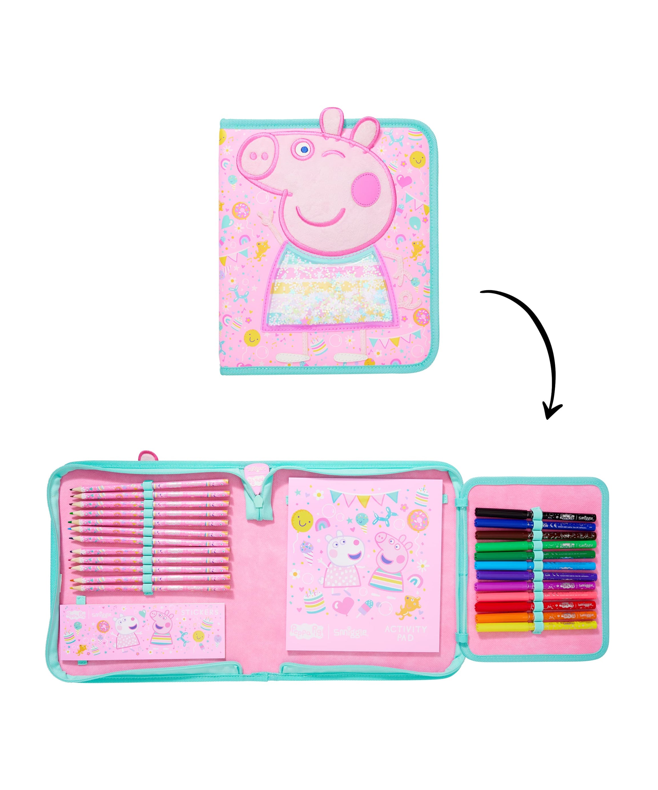 Smiggle - Peppa Pig Stiftetui und Schreibwaren Set