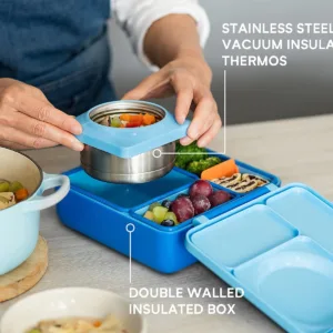 OmieBox Thermal Insulated Blue Bento Lunch Box