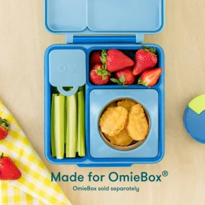 OmieBox Bento Box Contenedores con compartimento interior, 2 piezas, rosa y turquesa